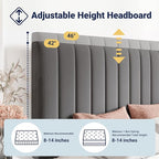 Allewie King Size Storage Bed Frame, Vertical Channel Tufted Adjustable - Image 4
