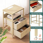 Yoobure Nightstand with Charging Station, LED Night Stand with Fabric Drawers - Image 8