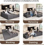 96" L Shaped Modular Sectional Sofa, Boneless Cloud Couch - Image 4