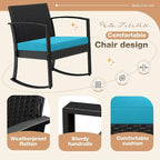 Greesum 3 Piece Patio Furniture Set, All-Weather Imitation Rattan Conversation - Image 3