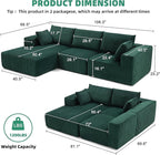 108” Modular Sectional Sofa, Cloud Sectional Couch - Image 3