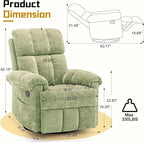 Korser Recliner Chair, Swivel Rocker Recliner Chair - Image 2