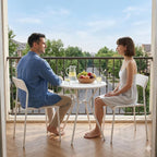 Outdoor Bistro Set for 2- Metal 3 Piece Bistro Table and Chairs Set of 2 -Small - Image 5