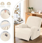 TAOCOCO Recliner Cover 4-Pieces, Recliner Stretch Sofa Slipcover, Recliner - Image 3