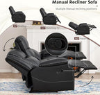 ANJ Geniune Leather Manual Loveseat Recliner Sofa Set of 2 - Image 3