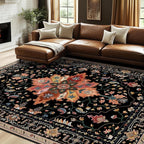 RELEANY Area Rugs 7'x10' Washable Non-Slip, Floral Vintage Distress Print - Image 3