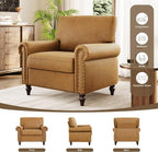 Nailhead Trim Accent Chairs Set of 2, Faux Leahter Mid Century Modern Living - Image 9