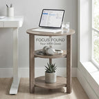 Farmhouse 3-Tier Round Side Table, 17.7 * 21.7 Inch Small End Table - Image 2