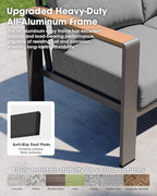 Aluminum Outdoor Patio Furniture Loveseat, All Weather Patio Conversation Sets - Image 5