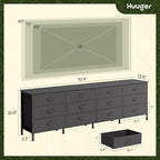 Huuger 70 Inch Black Dresser for Bedroom, TV Stand for 65, 80 Inch TV, 12 - Image 3