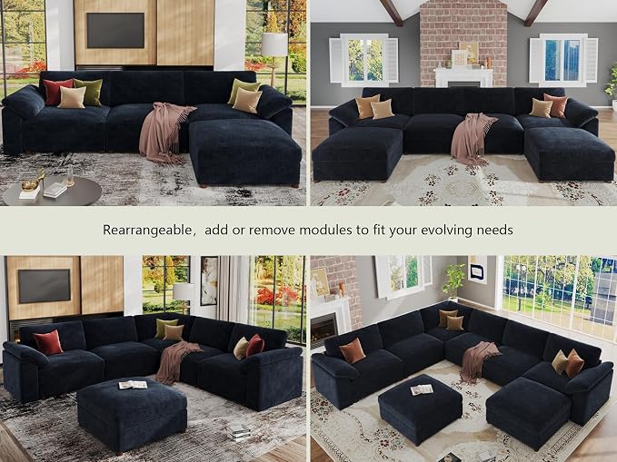 EASE MOOSE Chenille Sectional Modular Sofa, Removable Cover - Image 5