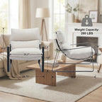 LukeAlon Modern Linen Accent Armchair, Upholstered Soft Living Room Chair - Image 10