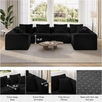 Novilla 106" Modular Sectional Sofa, Modern Cloud Sectional Couch - Image 7