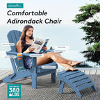 SERWALL Folding Adirondack Chair, HDPE Adirondack Chairs Set of 4, Plastic - Image 5