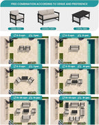 SERWALL 4 Pieces HDPE Outdoor Sofa Set - Image 9