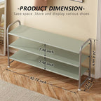 INGIORDAR Shoe Rack 3 Tier Long Storage Organizer Wide Metal Shoe Shelf - Image 3