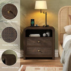 Oak&Sparrow Rattan Nightstand Set of 2, 23.6'' Rattan End Table - Image 7