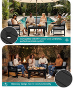 SERWALL 4 Pieces HDPE Outdoor Sofa Set - Image 3