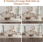 mikibama Luxury Oversized 3 Piece Sofa Set, 2 Pieces of 2 Seater and 1 Piece of - Image 8