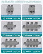 SERWALL HDPE Dining Set for 8: 2 Umbrella Hole Tables + 8 Chairs. Includes 8 - Image 9