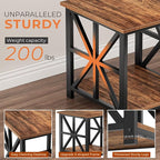 GreenForest End Table with 2-Tier Storage Shelf, 24 inch Large Side Table - Image 5