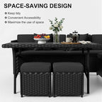 LOUVIXA 7 Pieces Patio Furniture Set, Outdoor Patio Furniture, Wicker - Image 4