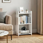 HAYOFAMY Bookshelf, Bookcase for Small Spaces, 3 Tier White Book Organizer - Image 5
