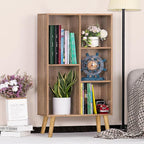 5 Cube Small Bookshelf, 3 Tier Mid-Century Modern Bookcase - Image 2
