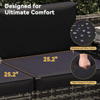 Aoxun 7 Piece Patio Furniture Set, All-Weather Wicker Outdoor Furniture 6 Seats - Image 2