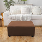 Super Stretch Ottoman Cover- Soft Form Fit Ottoman Cover Rectangular Ottoman - Image 2