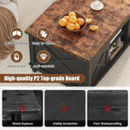 ALLSTAND 48" Farmhouse Lift Top Coffee Table - Image 3