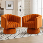 Swivel Accent Barrel Chair, Cute Comfy Small Round 360° Arm Chair, Velvet Sofa - Image 7