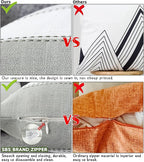 AmHoo Pack of 2 Farmhouse Stripe Check Throw Pillow Covers Set Case Cotton - Image 4