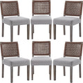 LZAREAL Farmhouse Dining Chairs Set of 6 Linen Fabric Upholstered Accent Side by LZAREALBetterRoomForRealLiving