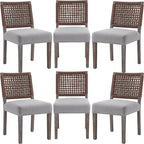 LZAREAL Farmhouse Dining Chairs Set of 6 Linen Fabric Upholstered Accent Side by LZAREALBetterRoomForRealLiving