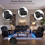4-Piece Leather Power Recliner Sofa Set - Image 3