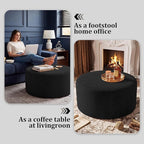 BSHOMGI Round Coffee Table Ottoman - Image 3