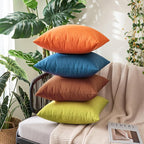 MIULEE Pack of 2 Decorative Outdoor Solid Waterproof Throw Pillow Covers Faux - Image 7