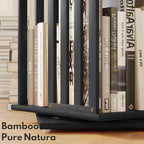 YOWOS Rotating Bookshelf Tower, 360° Display Spinning Bookcase, Bamboo - Image 4