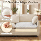 111.4" V-Shaped Corner Couch Sectional｜5 Seat Customizable Modular Cloud - Image 4