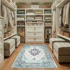 RELEANY Area Rugs 3'x5' Washable Non-Slip, Floral Vintage Distress Print - Image 3