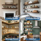 LEOPO Black 6-Pack 8 inch Floating Shelf Brackets, Hidden Shelf Bracket - Image 8