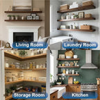 LEOPO Black 24-Pack 5 inch Floating Shelf Brackets, Hidden Shelf Bracket - Image 8