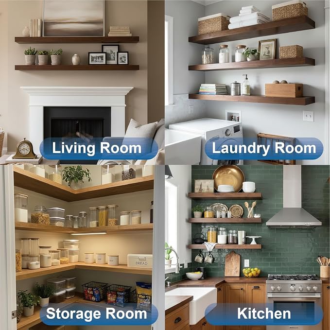 LEOPO Black 16 Pack-6 inch Floating Shelf Brackets, Hidden Shelf Bracket - Image 8