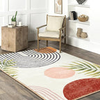 RoomTalks Boho Cute 3x5 Small Area Rugs Washable, Modern Abstract Geometric - Image 2