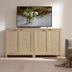 SICOTAS Rattan Cabinet Sideboard Buffet Storage Cabinet - Image 7
