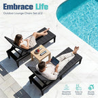 Devoko Outdoor Chaise Lounge Chair Set of 2 - Image 6