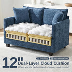 Loveseat Sofa, Comfy Chenille Small Couch - Image 3