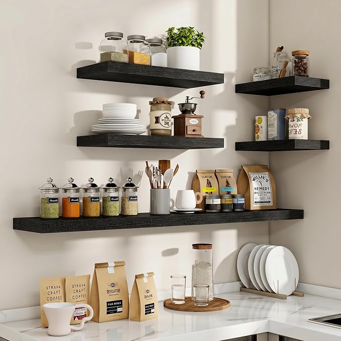 Acovy 16 Inch Floating Shelves, Wooden Shelves - Image 7