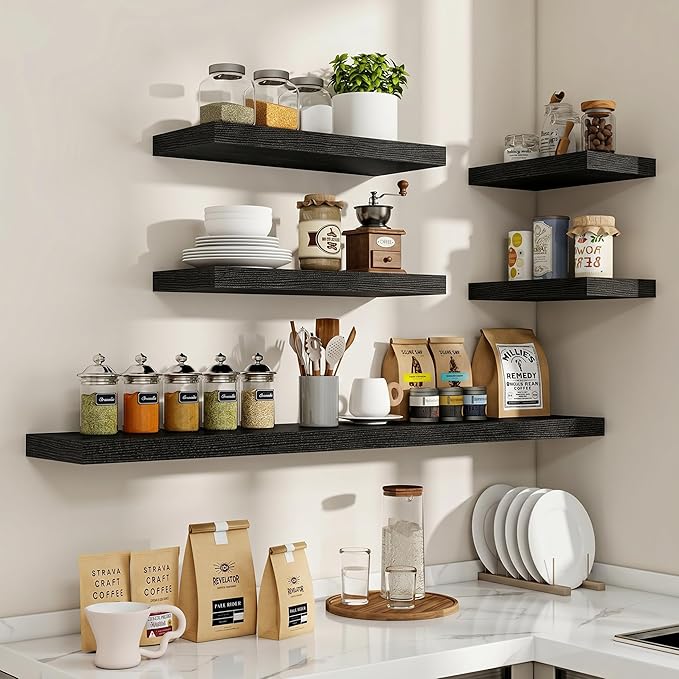 Acovy 36 Inch Floating Shelves, Wooden Shelves - Image 7
